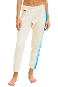 5 Stripe Sweatpant in Vintage White Blue Stripe