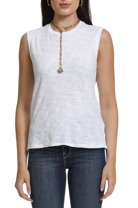 The Essential Rib Tank in White