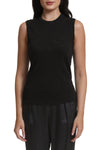 Slub Jersey Sleeveless Schoolboy Tee in Black