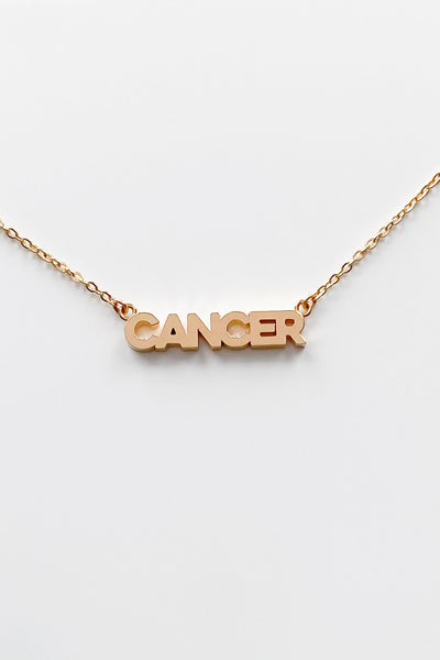 Zodiac Block Font Script Necklace - Cancer