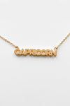 Zodiac Block Font Script Necklace - Capricorn