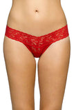 Signature Lace Low Rise Thong in Red