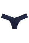 Signature Lace Low Rise Thong in Navy