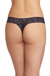 Signature Lace Low Rise Thong in Navy