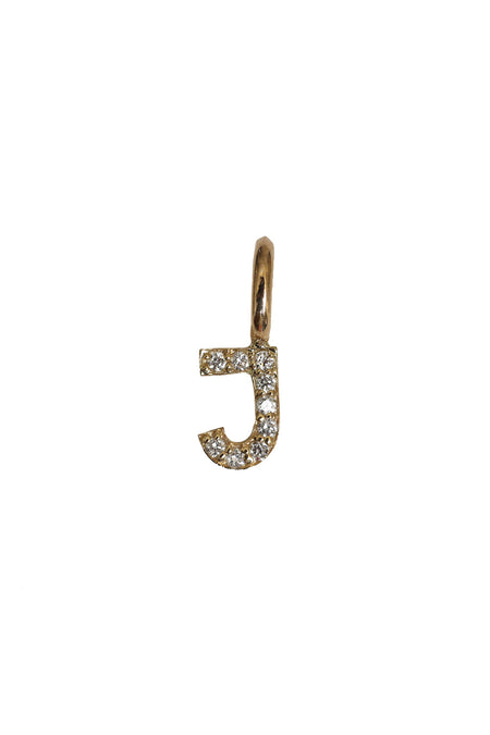 "Q" Mini Diamond Letter Charm in 14K Gold