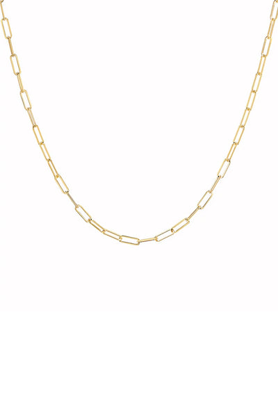 14K Yellow Gold Paperclip Chain 20"