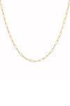 14K Yellow Gold Small Paperclip Chain 16"