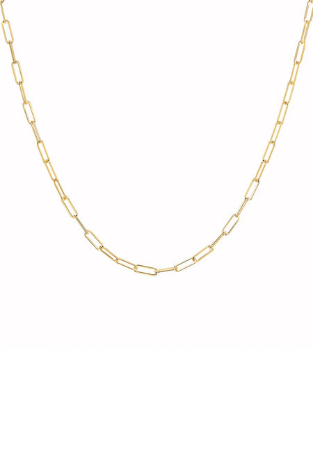 14K Yellow Gold Large Paperclip Chain 18"