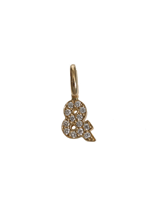 "&" Mini Diamond Letter Charm in 14K Gold