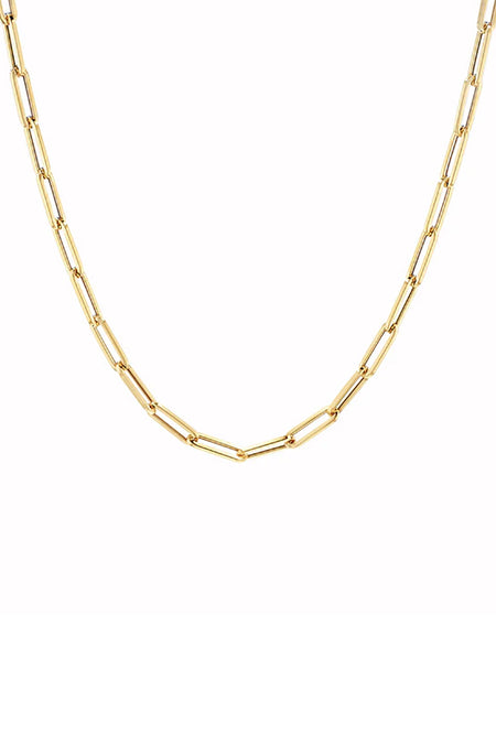 14K Yellow Gold Paperclip Chain 20"