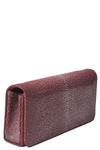 Mara Flat Bottom Clutch in Garnet