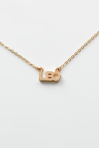 Zodiac Block Font Script Necklace - Leo