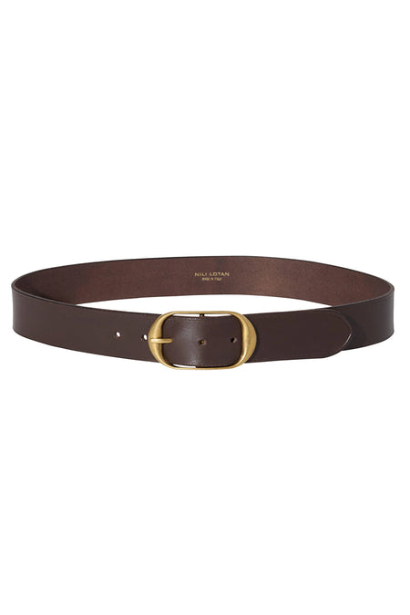 Nili’s Belt in Black with Antique Brass Buckle
