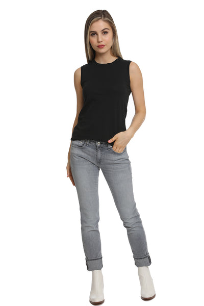 Muscle Tee in Washed Black