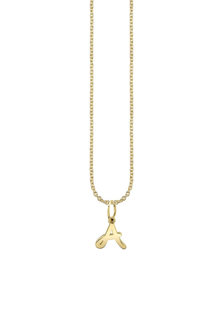 "T" Pure Gold Tiny Initial Necklace