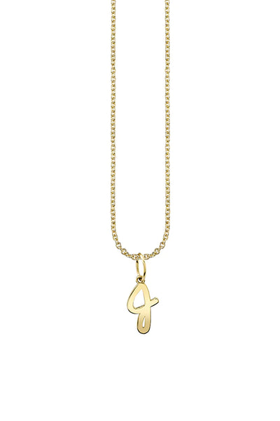 "J" Pure Gold Tiny Initial Necklace