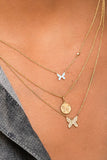 Gold & Diamond Mini Butterfly Necklace