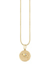 Yellow Gold Taurus Zodiac Medallion Necklace