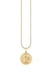 Yellow Gold Virgo Zodiac Medallion Necklace