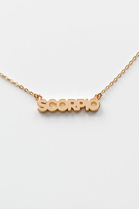 Zodiac Block Font Script Necklace - Cancer