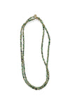 Gemstone Necklace with Antique Gold Rings in Green Variscite