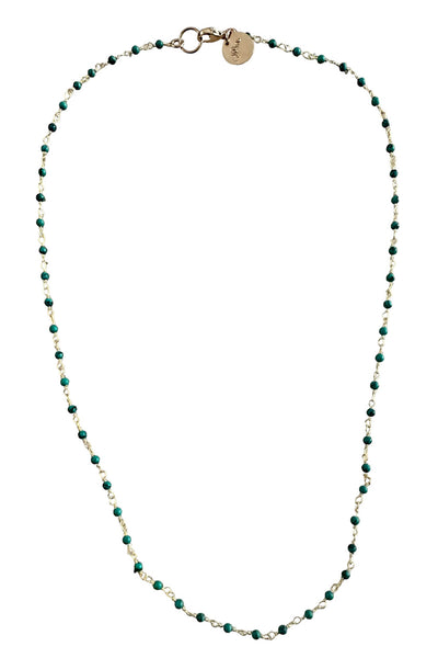 Tiny Gemstone Necklace in Green Turquoise