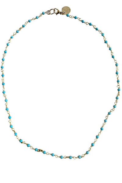 Tiny Gemstone Necklace in Blue Turquoise