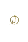 "J" Initial Necklace in Gold & Pave Diamonds