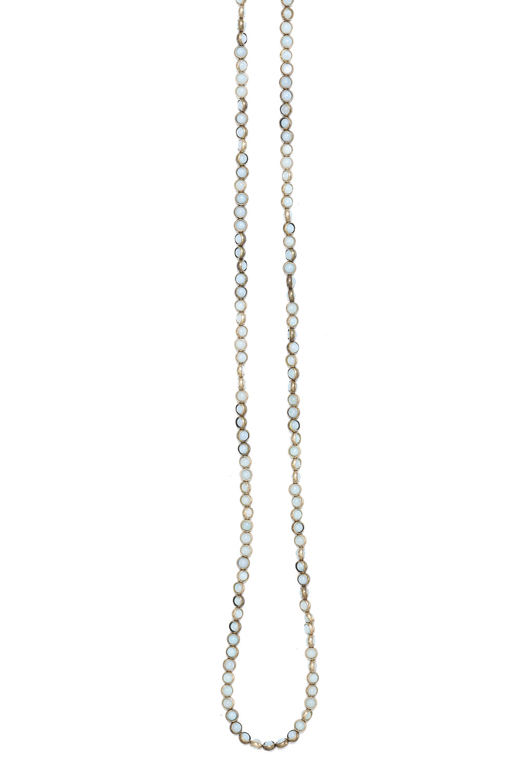 Gemstone Necklace with Antique Gold Rings in Amazonite