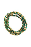 Gemstone Necklace with Antique Gold Rings in Malachite
