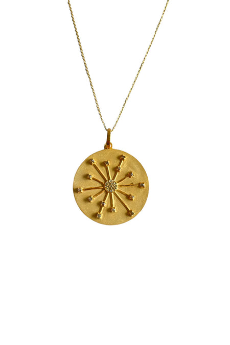 Necklace of Natural Turquoise Graduated Wheels with Gold Vermeil and Pave Rondel on Gold Clasp