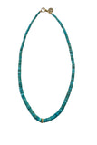 Graduated Turquoise Heishi with Gold Vermeil Diamond Rondelle & Gold Filled Clasp Necklace
