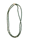 Gemstone Necklace with Antique Gold Rings in Malachite