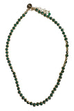 Gemstone Necklace with Gold Plated Rings in Malachite