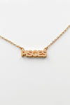 Zodiac Block Font Script Necklace - Pisces