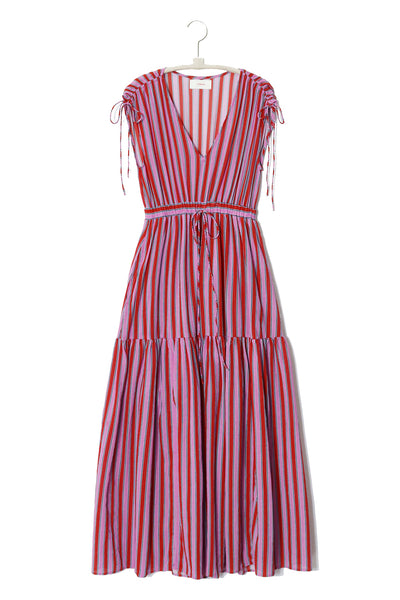 Cecily Dress in Berry Stripes